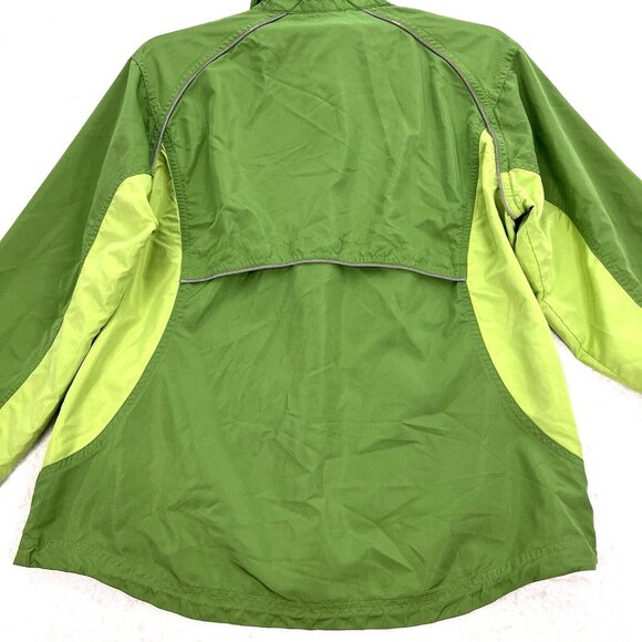 BROOKS Running Jacket Womens L Green Vented Windbreaker Full Zip Pockets - Picture 3 of 15